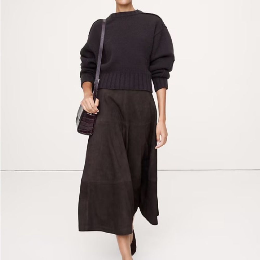 Suede brown Midi Skirt - Picture 3 of 3